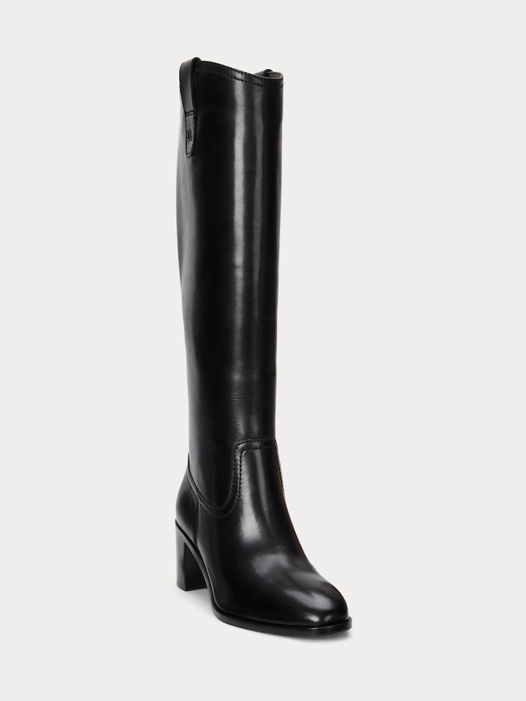 Lauren Ralph Lauren Carla Smooth Leather Heeled Tall Boots - Image 2 of 3