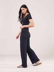 LOVALL Blue Tall Lightweight Wide Leg Trousers - Image 4 of 4