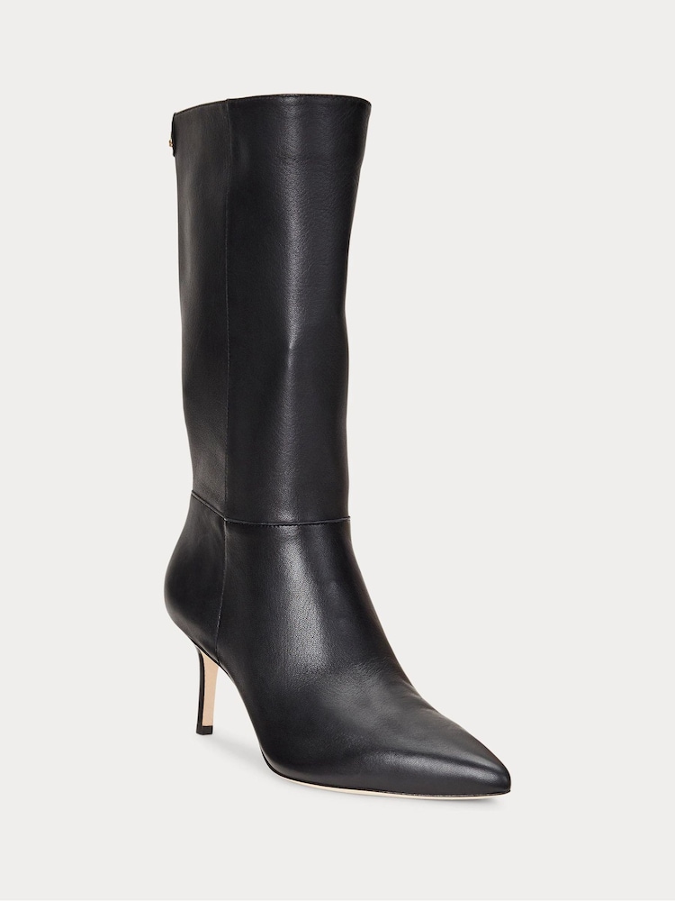 Lauren Ralph Lauren Leannah Leather Stiletto Heel Boots - Image 1 of 3