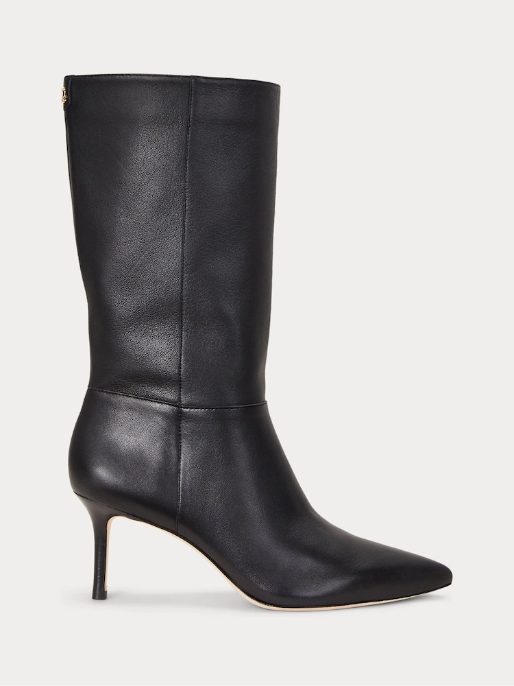 Lauren Ralph Lauren Leannah Leather Stiletto Heel Boots - Image 2 of 3