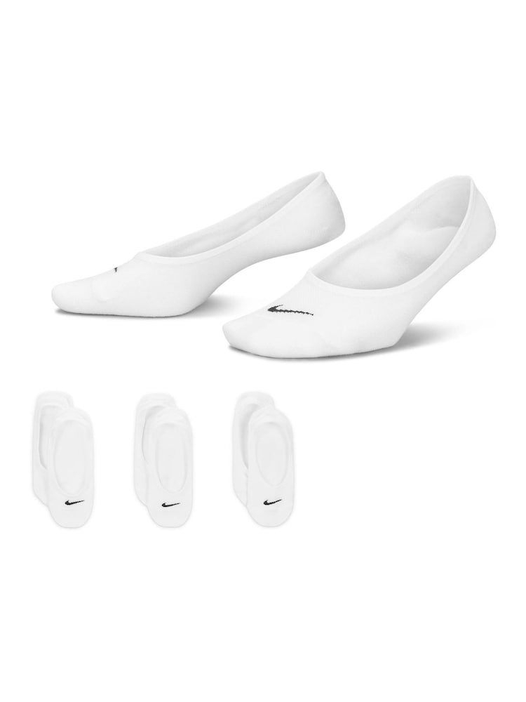 Nike White Everyday Lightweight Training Footie Socks 3 Pack - Image 1 of 4