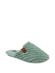 Dunlop Green Ladies Closed Toe Waffle Mule Slippers - Image 1 of 3