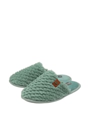 Dunlop Green Ladies Closed Toe Waffle Mule Slippers - Image 2 of 3