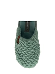 Dunlop Green Ladies Closed Toe Waffle Mule Slippers - Image 3 of 3