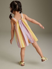 Multi 100% Cotton Crochet Rainbow Playsuit (3mths-7yrs) - Image 3 of 6