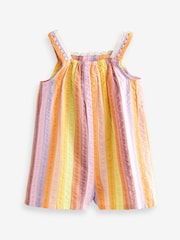 Multi 100% Cotton Crochet Rainbow Playsuit (3mths-7yrs) - Image 5 of 6