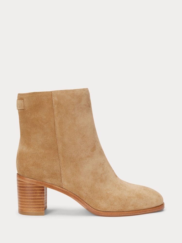 Lauren Ralph Lauren Camel Cassie Suede Ankle Boots - Image 2 of 3