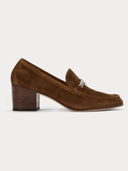 Lauren Ralph Lauren Winslet Suede Heeled Brown Loafers - Image 2 of 4