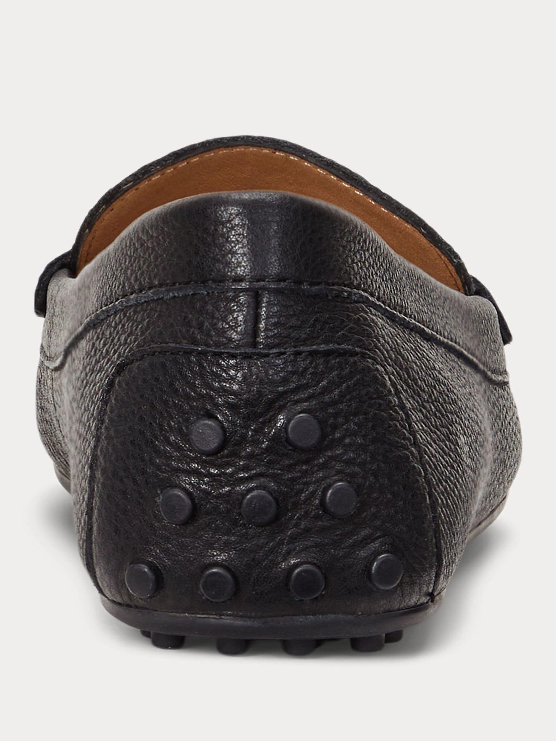 Buy Lauren Ralph Lauren Black Pebbled Leather Loafer Shoes from