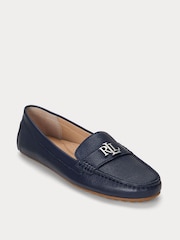 Lauren Ralph Lauren Barnsbury Pebbled Leather Loafer Shoes - Image 1 of 4