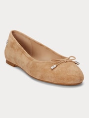 Camel - Lauren Ralph Lauren Jayna Suede Leather Ballet lahki športni copati - Slika 1 iz 4