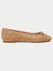 Camel - Lauren Ralph Lauren Jayna Suede Leather Ballet lahki športni copati - Slika 2 iz 4