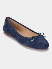 Mornarica - Lauren Ralph Lauren Jayna Suede Leather Ballet lahki športni copati - Slika 1 iz 4