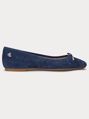 Mornarica - Lauren Ralph Lauren Jayna Suede Leather Ballet lahki športni copati - Slika 2 iz 4