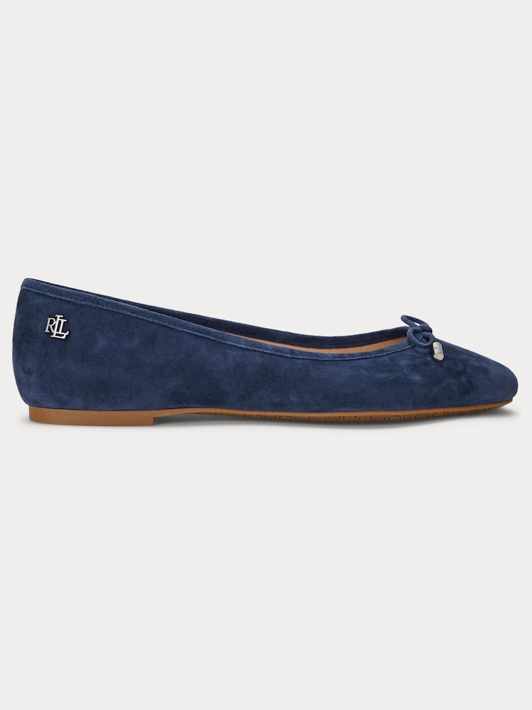 Mornarica - Lauren Ralph Lauren Jayna Suede Leather Ballet lahki športni copati - Slika 2 iz 4
