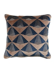Riva Paoletti Blush Pink/Navy Blue Leveque Geometric Polyester Filled Cushion - Image 1 of 3