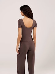 LOVALL Brown Lightweight Short Sleeve Top - Image 3 of 4