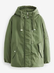 Khakigrün - Bomberjacke mit Kapuze - Bild 6 von 8