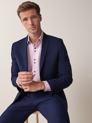 Bright Blue Skinny Fit Two Button Suit Jacket - Image 1 of 8