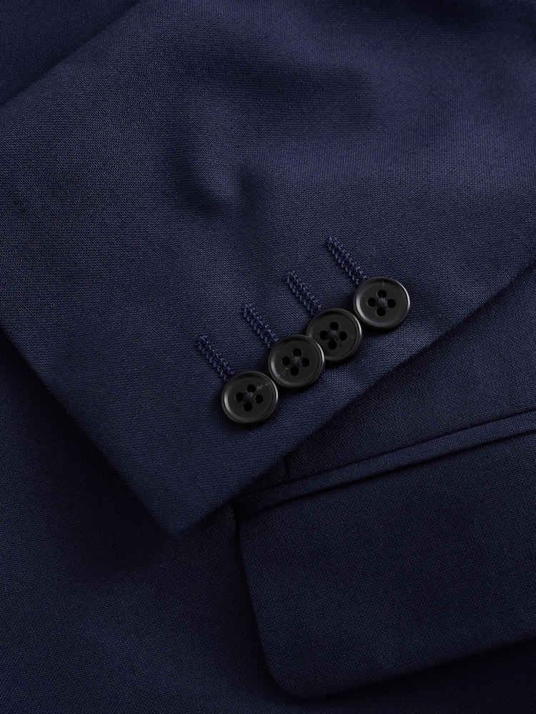 Bright Blue Skinny Fit Two Button Suit Jacket - Image 11 of 11