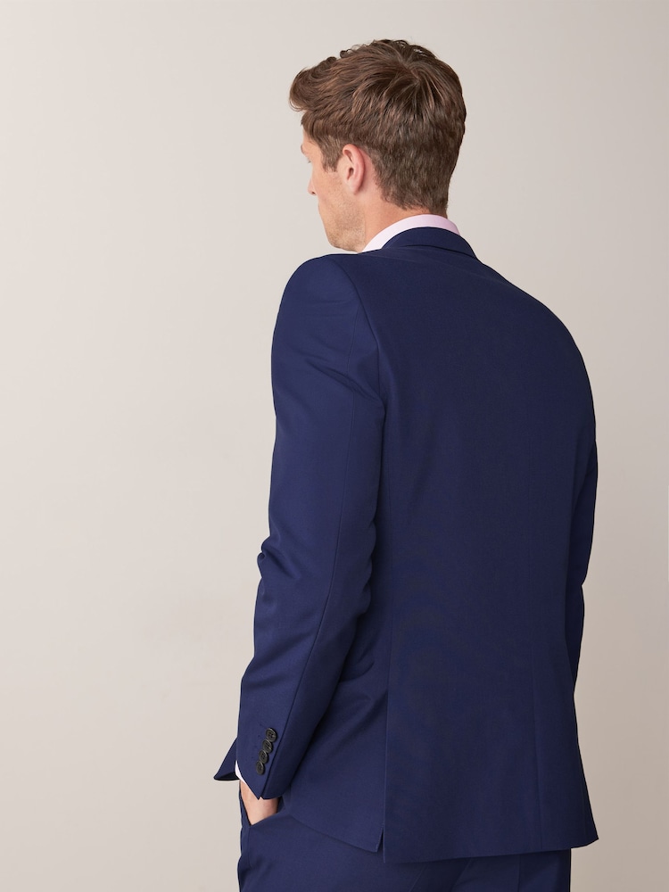 Bright Blue Skinny Fit Two Button Suit Jacket - Image 2 of 8