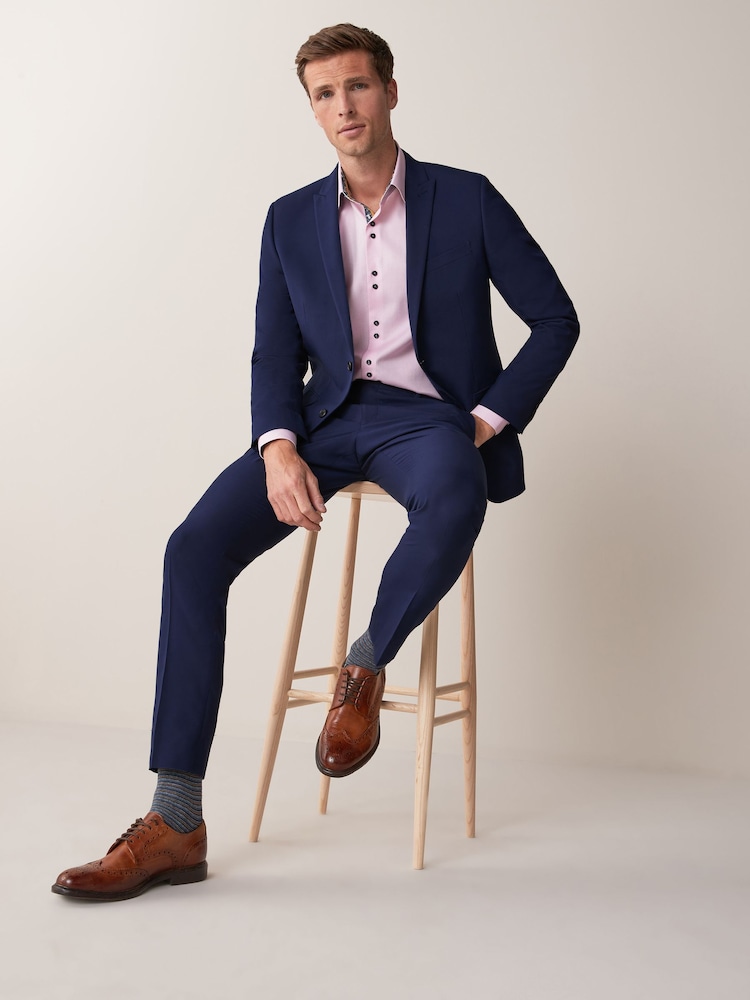 bleu vif - Skinny Fit (Skinny Fit) - Veste de costume à deux boutons - Image 3 of 8
