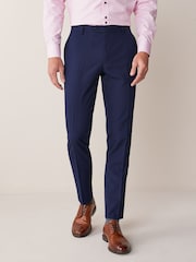 Bright Blue Skinny Fit Two Button Suit Jacket - Image 6 of 8