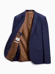 Bright Blue Skinny Fit Two Button Suit Jacket - Image 9 of 11