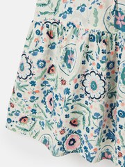 Joules Girls' Summer Pink / Green Textured Shirt Dress - Image 10 of 11