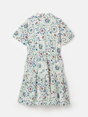 Joules Girls' Summer Pink / Green Textured Shirt Dress - Image 8 of 11