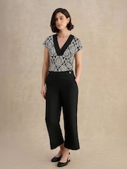 Hobbs Black Josephine Linen Trousers - Image 1 of 4