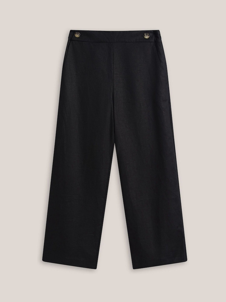 Hobbs Black Josephine Linen Trousers - Image 4 of 4