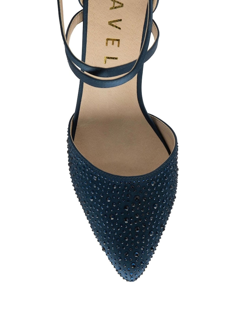 Ravel Blue Strappy Diamante Court Shoes - Image 4 of 4 Ravel Blue Strappy Diamante Court Shoes - Image 4 of 4