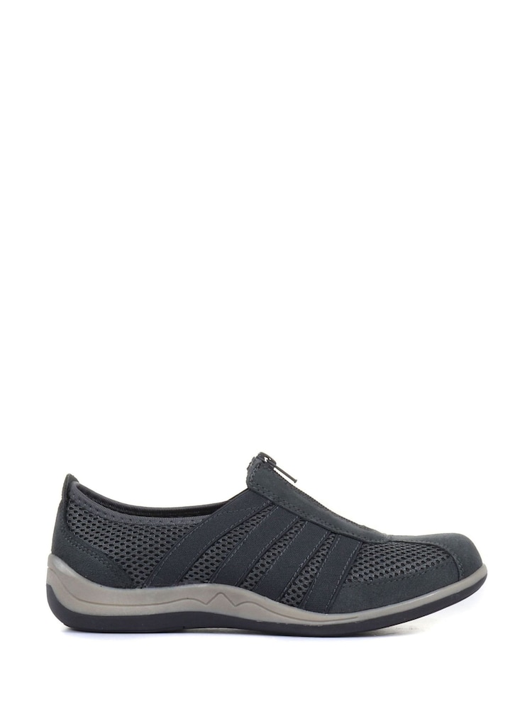 Pavers Grey Pavers Ladies Casual Zip Up Trainers - Image 1 of 5