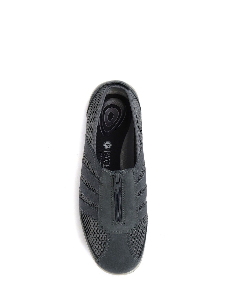 Pavers Grey Pavers Ladies Casual Zip Up Trainers - Image 4 of 5