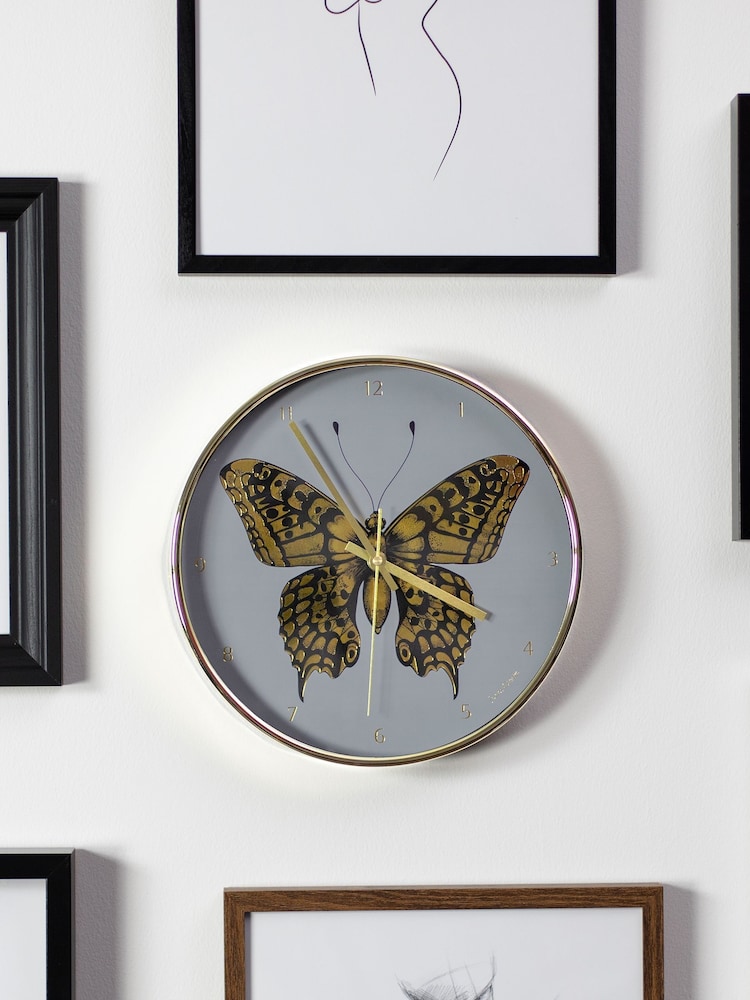 Jones Clocks Gold Academy Gold Butterfly Wall Clock - Image 1 of 4