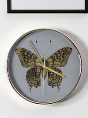 Jones Clocks Gold Academy Gold Butterfly Wall Clock - Image 2 of 4