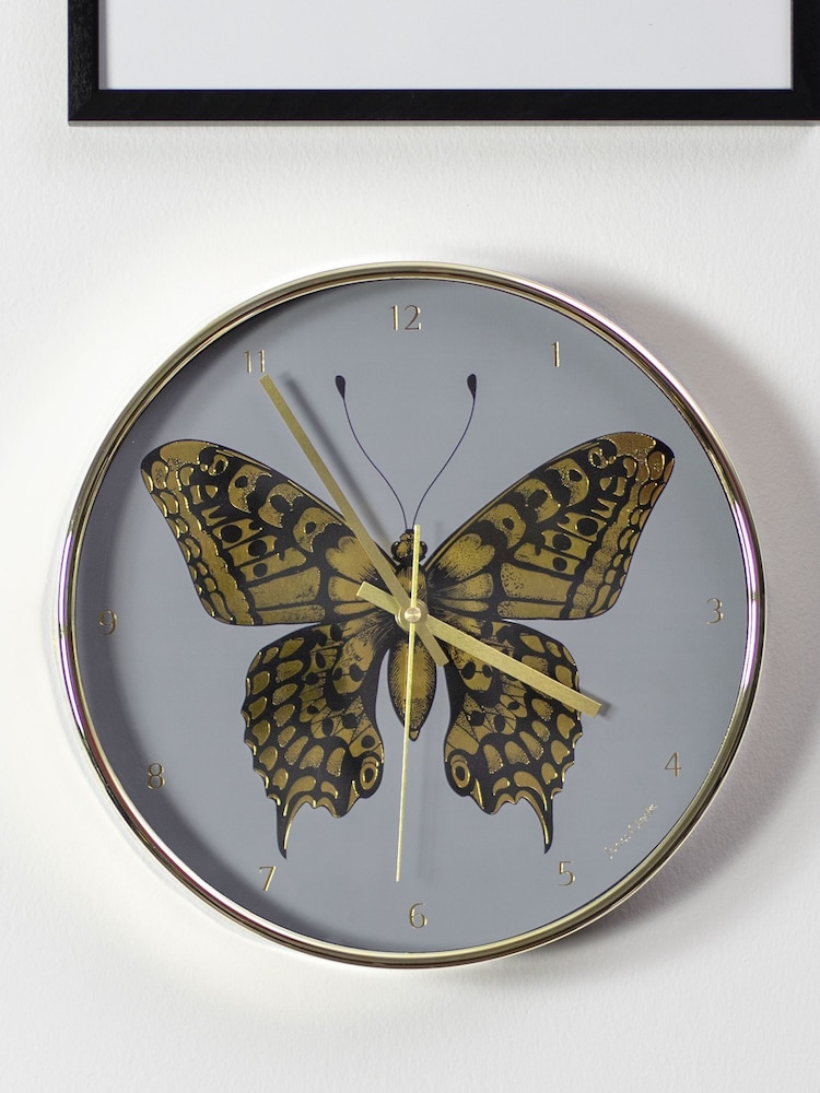 Jones Clocks Gold Academy Gold Butterfly Wall Clock - Image 2 of 4
