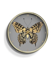 Jones Clocks Gold Academy Gold Butterfly Wall Clock - Image 3 of 4