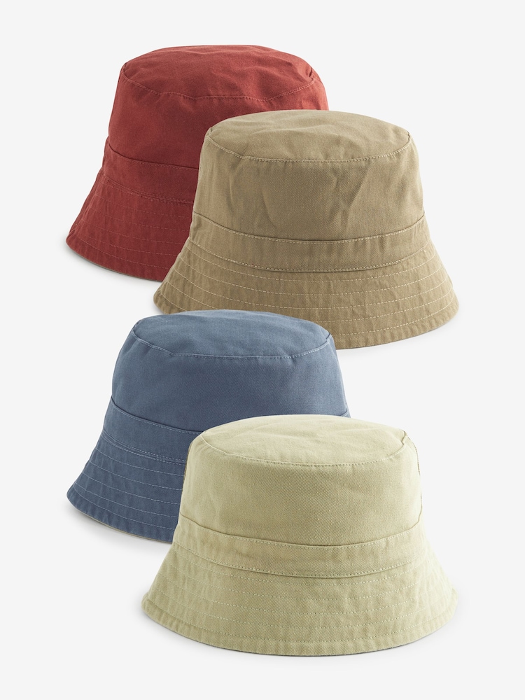 Sage Green/Navy Blue Reversible Bucket 100% Cotton Hat 2 Pack - Image 1 of 10 Sage Green/Navy Blue Reversible Bucket 100% Cotton Hat 2 Pack - Image 1 of 10