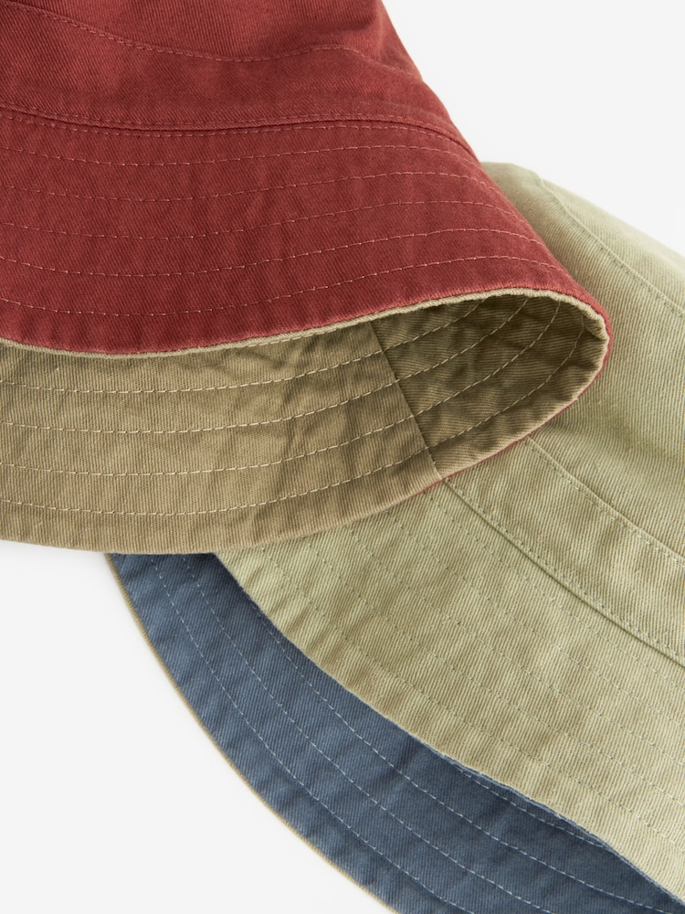 Sage Green/Navy Blue Reversible Bucket 100% Cotton Hat 2 Pack - Image 10 of 10 Sage Green/Navy Blue Reversible Bucket 100% Cotton Hat 2 Pack - Image 10 of 10