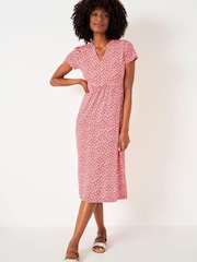 Crew Clothing Company Multi Blue Floral Print  Jersey Dress - Image 1 of 1