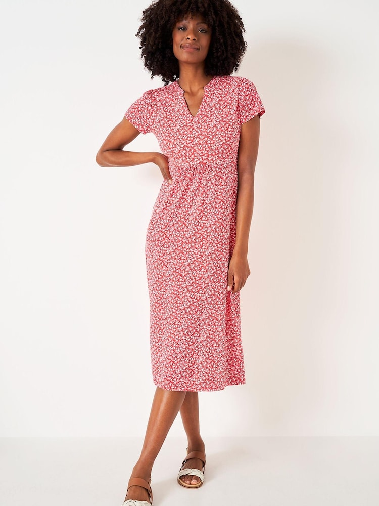 Crew Clothing Company Multi Blue Floral Print Jersey Dress - Image 1 of 1 Crew Clothing Company Multi Blue Floral Print Jersey Dress - Image 1 of 1