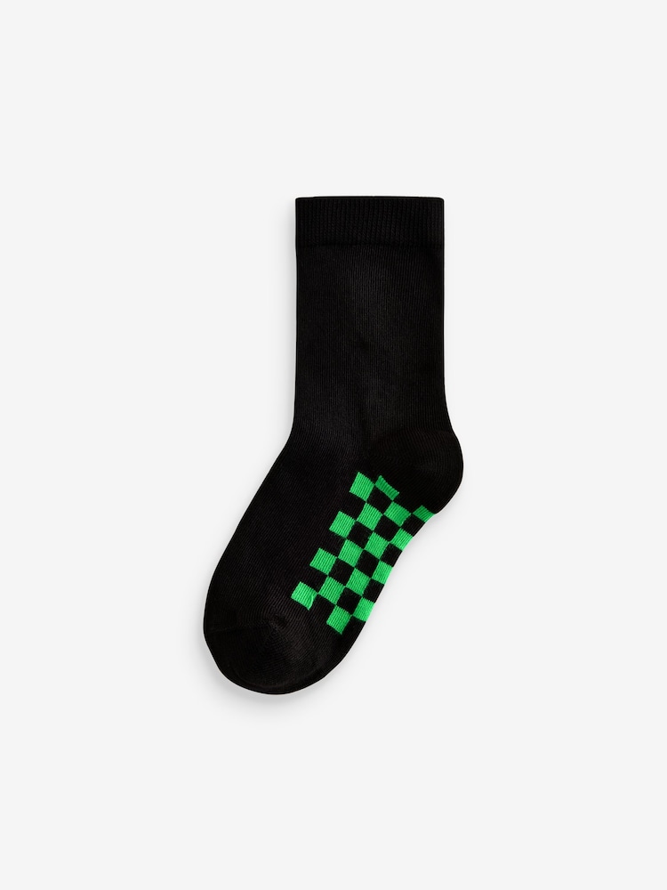 Schwarz/Schachbrettmuster - Socken mit hohem Baumwollanteil, 7er-Pack - Bild 2 von 8 Schwarz/Schachbrettmuster - Socken mit hohem Baumwollanteil, 7er-Pack - Bild 2 von 8