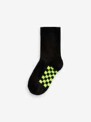 Black Checkerboard Cotton Rich Socks 7 Pack - Image 5 of 8