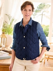 Blau - Cotton Traders Gesteppte Weste - Bild 1 von 4