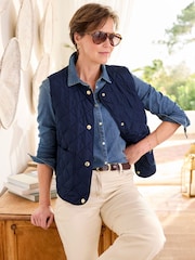 Blau - Cotton Traders Gesteppte Weste - Bild 4 von 4