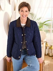 Cotton Traders Blue Showerproof Quilted Jacket - Image 1 of 4