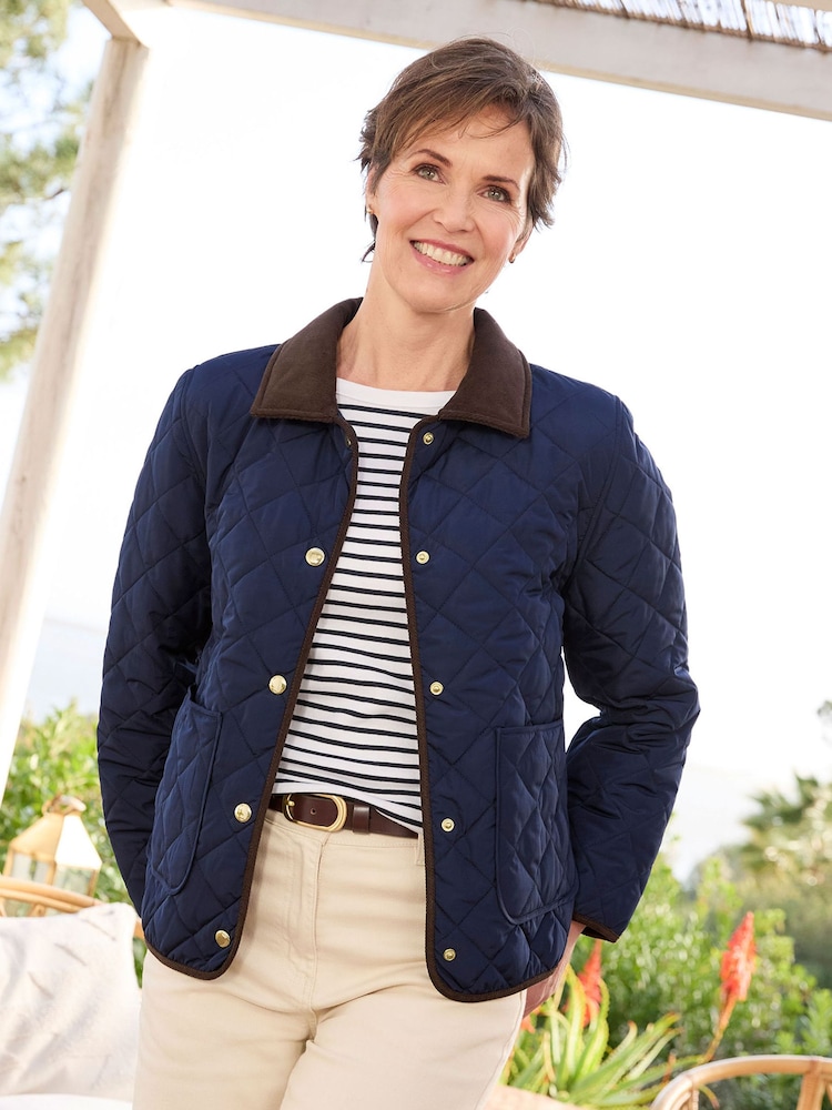 Cotton Traders Blue Showerproof Quilted Jacket - Image 2 of 4 Cotton Traders Blue Showerproof Quilted Jacket - Image 2 of 4