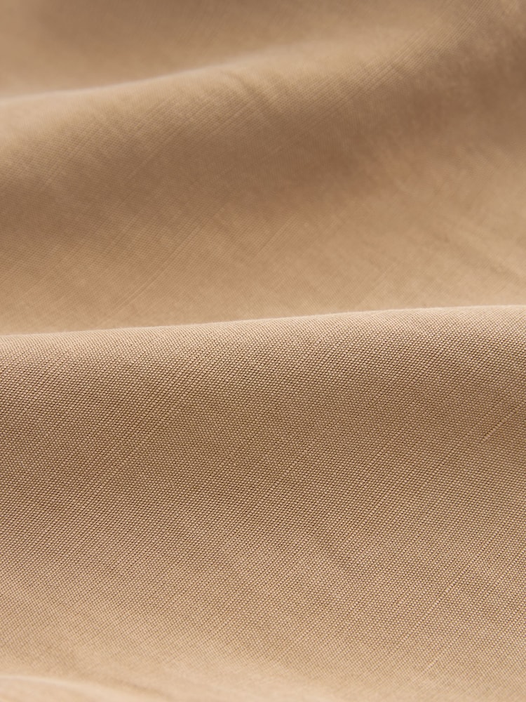 Camel Brown TENCEL™ Linen Blend Cargo Wide Leg Trousers - Image 7 of 7